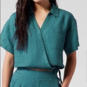 Athleta Linen Playa Tie Top